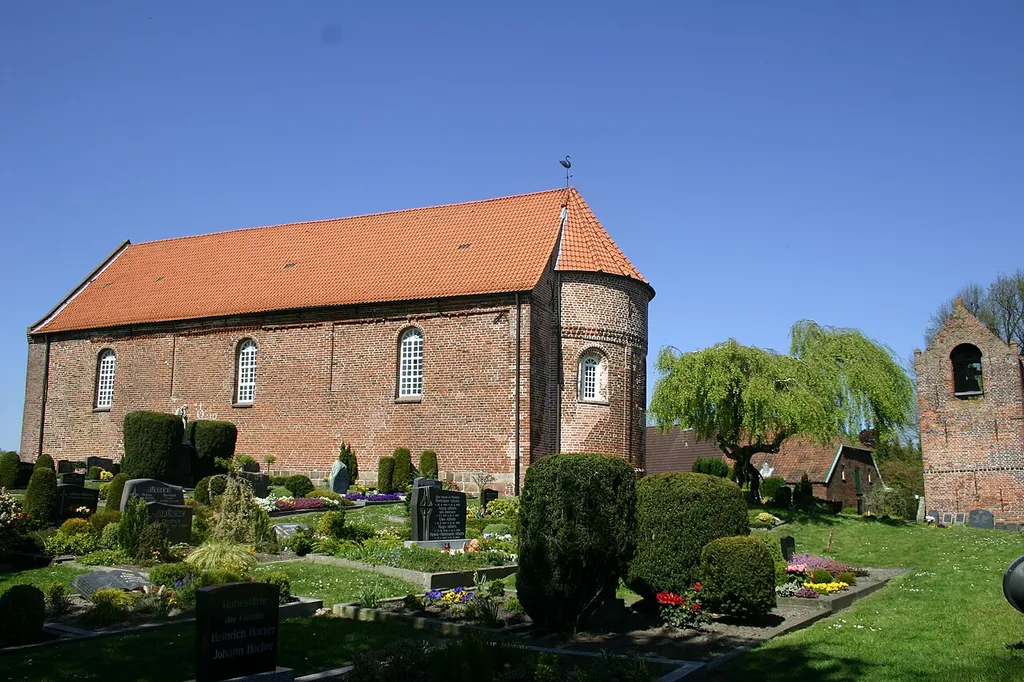 Historic church in Horsten, district of Wittmund, East Frisia, Germany