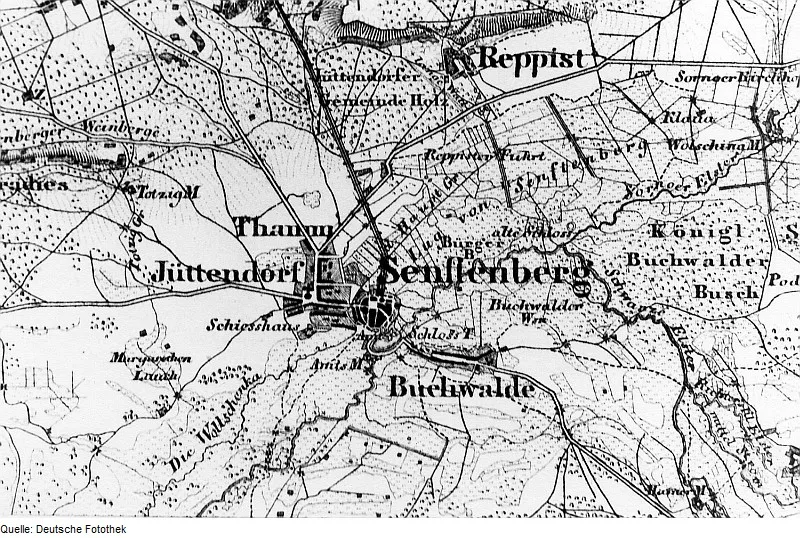 Original image description from the Deutsche FotothekSenftenberg. Topographische Karte vom Preußischen Staate, Blatt 233 Alt Döbern, aufgen. 1850