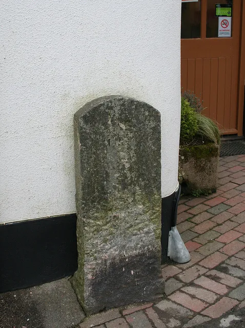 Old Milestone in Burrington, opposite church entrance