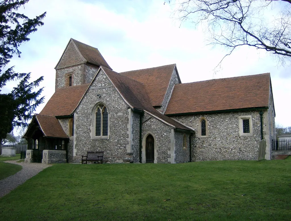 Holy Cross parish church, Sarratt, Hertfordshire, seen from the south