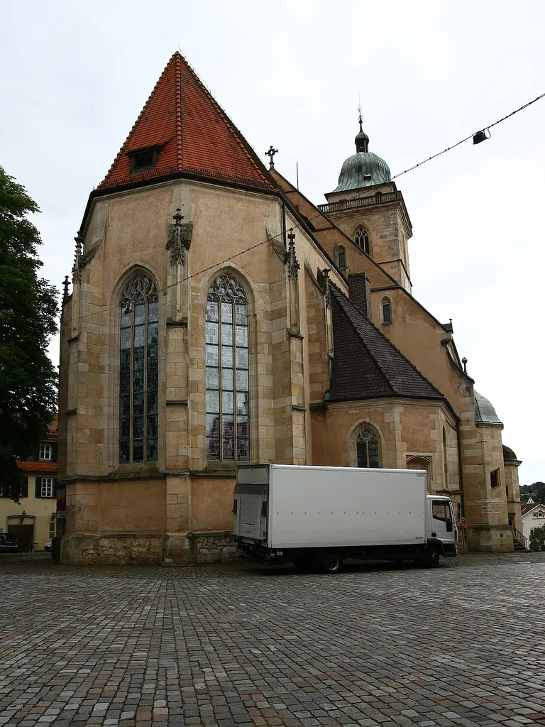 Stadtkirche St. Laurentius (gebaut Ende 15. Jahrhundert) in Nürtingen, Deutschland