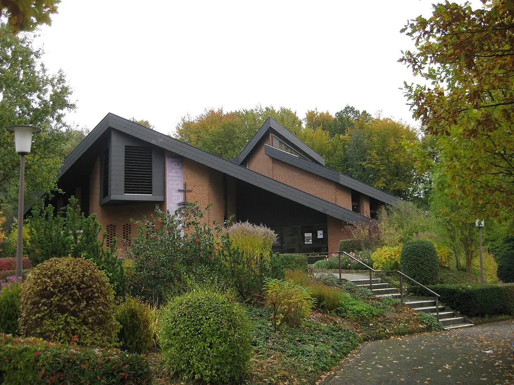 lutheran parish church Arche-Noah-Kirche in Bielefeld-Dornberg (Schröttinghausen), built in 1978