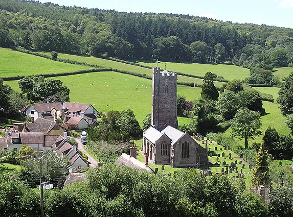 Luccombe church from Knowle Top