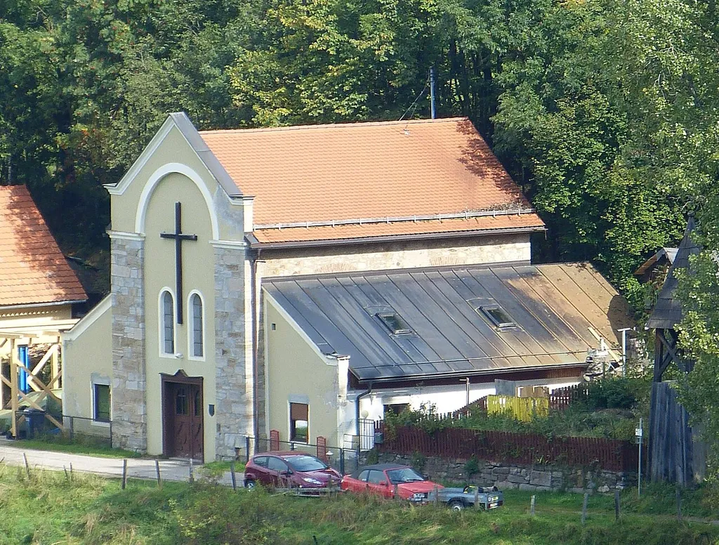 Kath. Filialkirche hl. Barbara, = ehem. Bremshaus der Wilhelm-Bremse. Knappenberg (Gemeinde Hüttenberg, Kärnten)