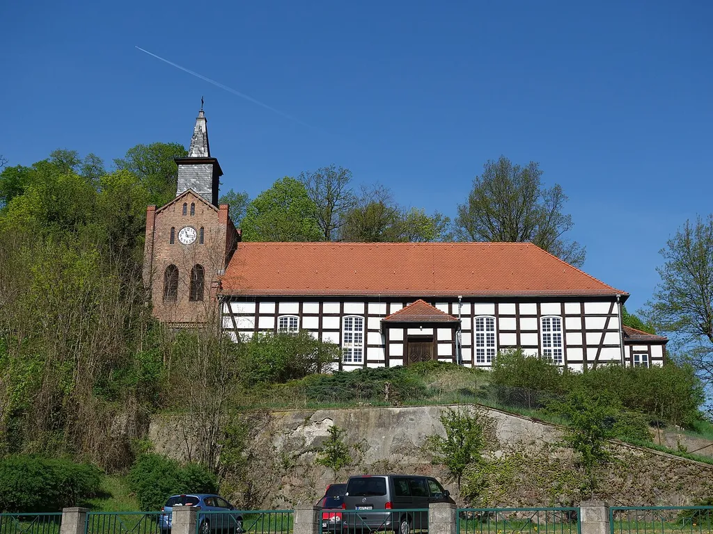 Southern view of the church in Falkenberg , Falkenberg (Mark) municipality, Märkisch-Oderland district, Brandenburg state, Germany