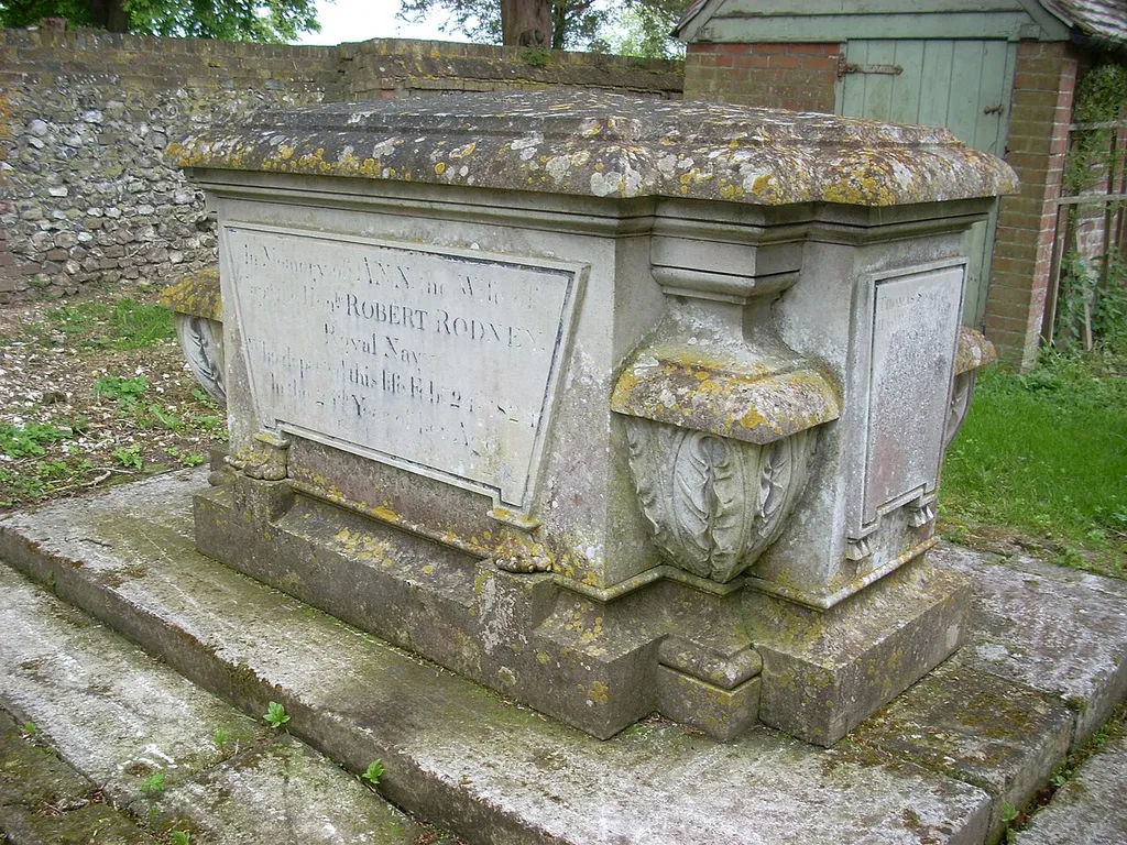 Tomb in the churchyard of St. Mary the Virgin in Old Alresford, Hampshire, England.