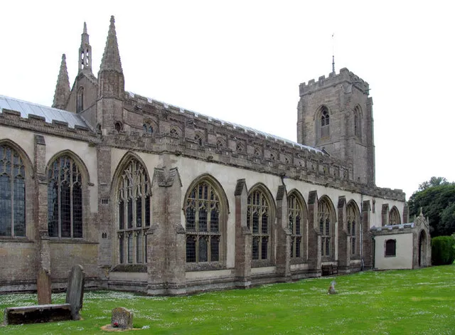 Nave and west tower of St Peter's parish church, Walpole St Peter, Norfolk, seen from the northeast