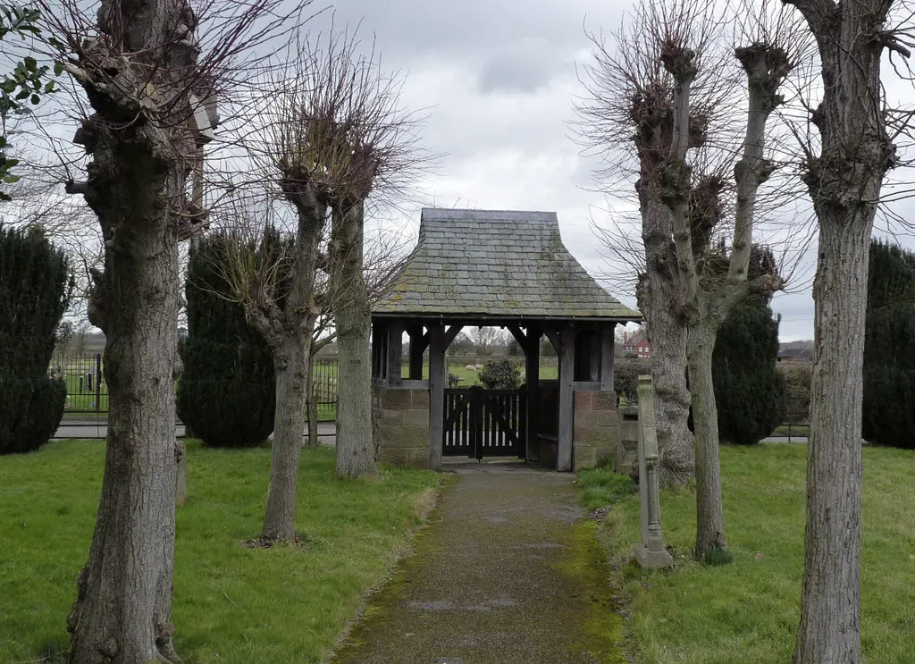 Photograph of the lychgate, St Mary's Church, Marston on Dove, Derbyshire, England