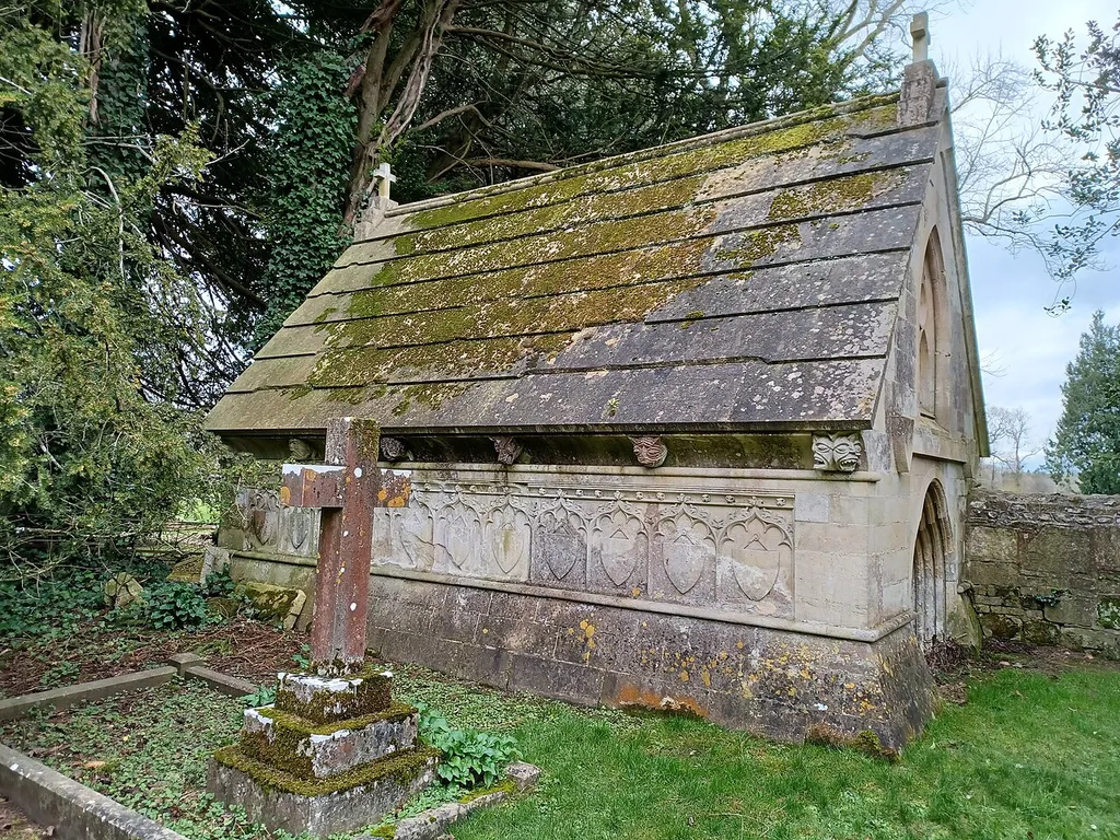 Mausoleum in the churchyard to the Iremonger family, Wherwell, Hampshire, England. c1860, Grade II listed. .mw-parser-output .messagebox{margin:4px 0;width:auto;border-collapse:collapse;border:2px solid var(--border-color-progressive,#6485d1);background-color:var(--background-color-neutral-subtle,#fbfcff);color:var(--color-base,#202122);box-sizing:border-box;border-inline-start-width:8px}.mw-parser-output .messagebox.mbox-small{font-size:88%;line-height:1.25em}.mw-parser-output .mbox-warning,.mw-parser-output .mbox-speedy{border:2px solid var(--border-color-error,#b22222);background:var(--background-color-error-subtle,#ffdbdb);border-inline-start-width:8px}.mw-parser-output .mbox-serious,.mw-parser-output .mbox-delete,.mw-parser-output .mbox-stop{border:2px solid var(--border-color-error,#b22222);border-inline-start-width:8px}.mw-parser-output .mbox-issue,.mw-parser-output .mbox-content{border:2px solid #f28500;background:var(--background-color-warning-subtle,#ffe);border-inline-start-width:8px}.mw-parser-output .mbox-query,.mw-parser-output .mbox-style{border:2px solid #f4c430;background:var(--background-color-warning-subtle,#ffe);border-inline-start-width:8px}.mw-parser-output .mbox-shit{border:2px solid #960;border-inline-start-width:8px}.mw-parser-output .mbox-license{border:2px solid #88a;border-inline-start-width:initial}.mw-parser-output .mbox-legal{border:2px solid var(--border-color-notice,#666);background:var(--background-color-base,#fff);border-inline-start-width:8px}.mw-parser-output .mbox-honor{border:2px solid #ca3;background:var(--background-color-warning-subtle,#fcf4db);border-inline-start-width:8px}.mw-parser-output .mbox-growth{border:2px solid #8d4;background:var(--background-color-success-subtle,#d5fdf4);border-inline-start-width:8px}.mw-parser-output .mbox-move{border:2px solid #93c;border-inline-start-width:8px}.mw-parser-output .mbox-protection,.mw-parser-output .mbox-message{border:2px solid var(--border-color-base,#aaa);border-inline-start-w