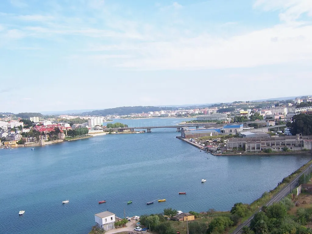 Photograph of Ría do Burgo taken from Hospital Materno Infantil at A Coruña.