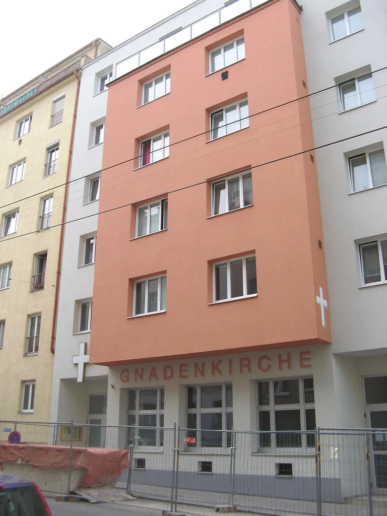 Evangelische Gnadenkirche (1966) von Rudolf Angelides, Herndlgasse 24, Wien-Favoriten