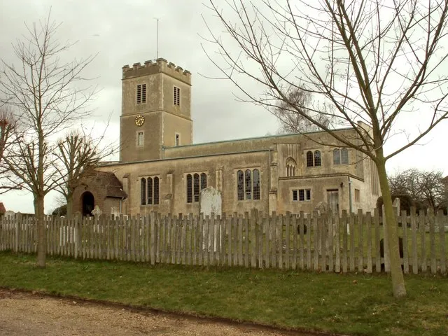 St. Peter &amp; St. Paul's church, Little Horkesley, Essex. The church we see today is a rebuild of 1958 because the old church was completely destroyed by a bomb in September 1940. However, many of the treasures and monuments from the old church survived and are now housed in the present church. These include three oak effigies.