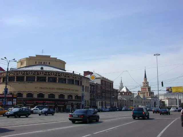 Kazan Railway Station on Komsomolskaya Square in Moscow.