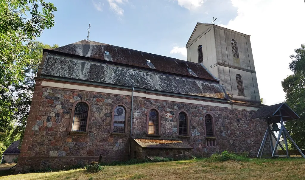 North-north-eastern view of the church in Bandelow , Uckerland municipality, Uckermark district, Brandenburg state, Germany
