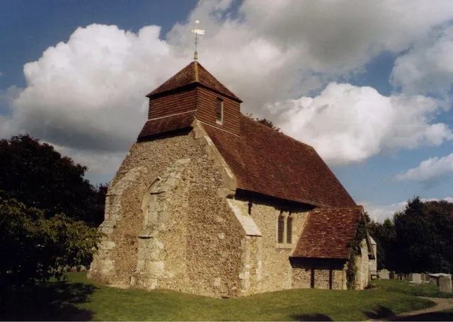 Parish church of St Mary the Virgin, Friston, East Sussex, England, seen from the southwest