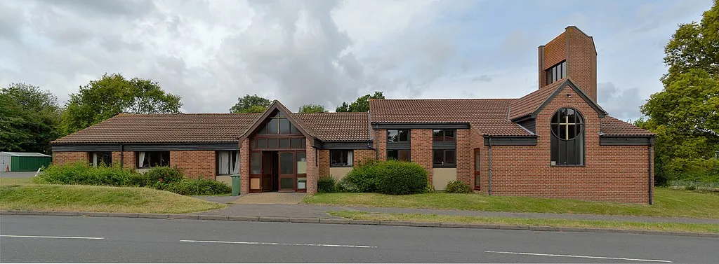 St Gabriel's parish church, Tewkesbury Close, Popley, Basingstoke, Hampshire, seen from the east
