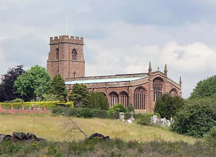 Holt Church Seen from the English bank of the River Dee near Farndon