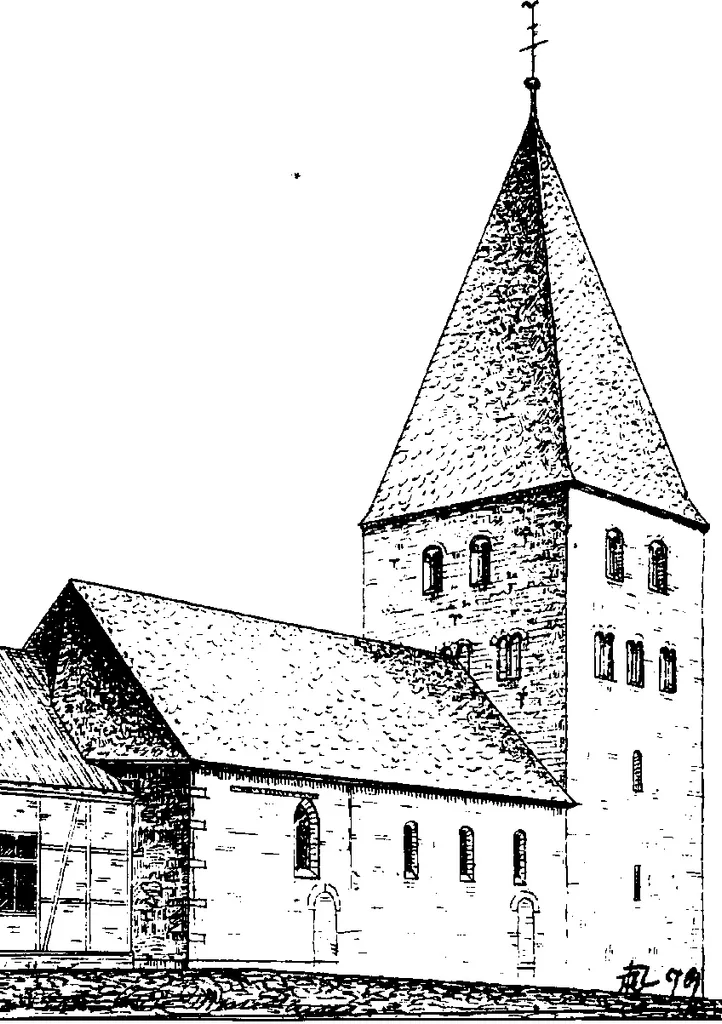 Zeichnung der Kirche in Werl Hilbeck von 1879
