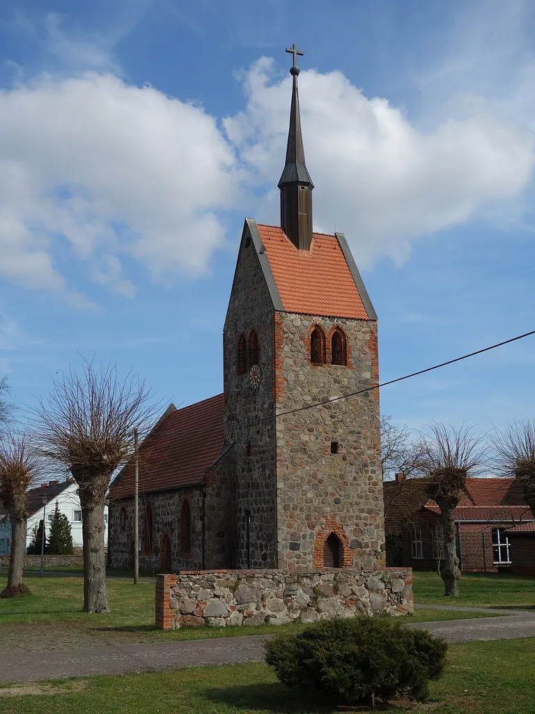 North-western view of church in Bendelin, Plattenburg municipality, Prignitz district, Brandenburg state, Germany