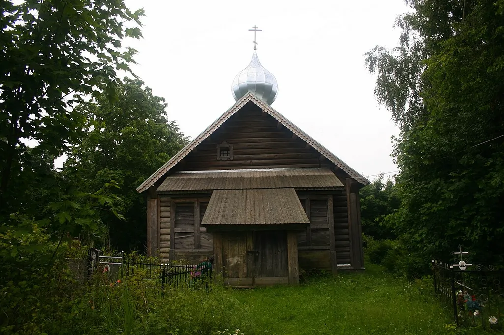 Entrance of the church of St. Nickolas in Ponomaryovo, Lodeynopolsky district, Leningrad Oblast.