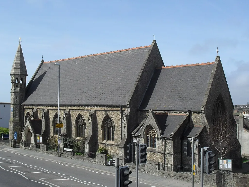 Christ Church, Old London Road, Ore, Hastings, East Sussex, England. Built in 1859 by A.D. Gough in the Decorated Gothic style. Listed at Grade II by English Heritage (IoE Code 294029) (Regraded from superseded Grade C)