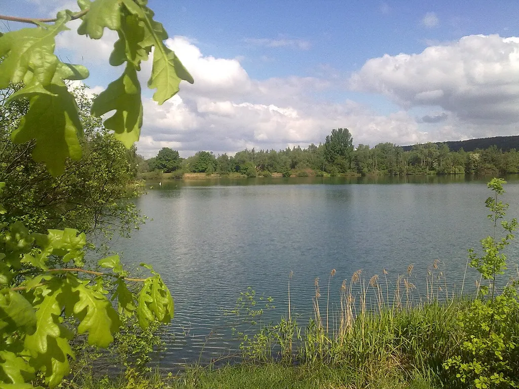 Gravel pond in Vienenburg, Goslar, Lower Saxony (Germany)