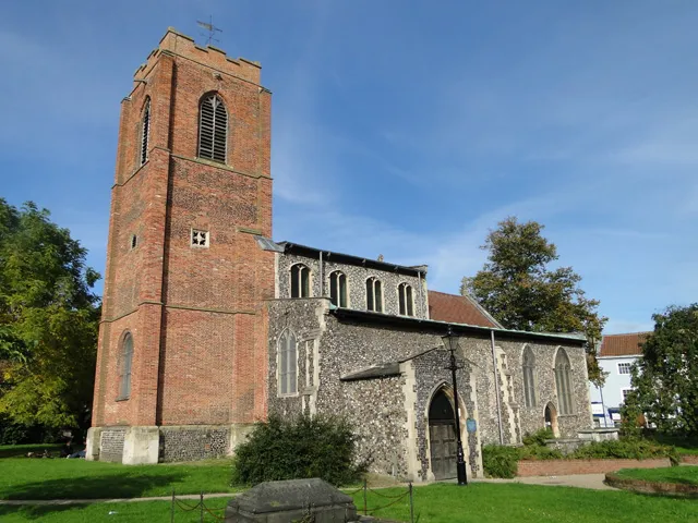 St Augustine's parish church, Norwich, Norfolk, England, seen from the south. A redundant church in the care of the The Churches Conservation Trust.