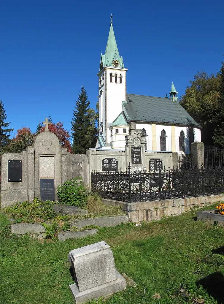Church in Bedřichov in Jablonec nad Nisou District, Jizera Mountains, Czech republic
