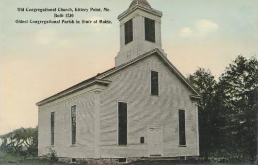Old Congregational Church, Kittery Point, ME; from a c. 1912 postcard.