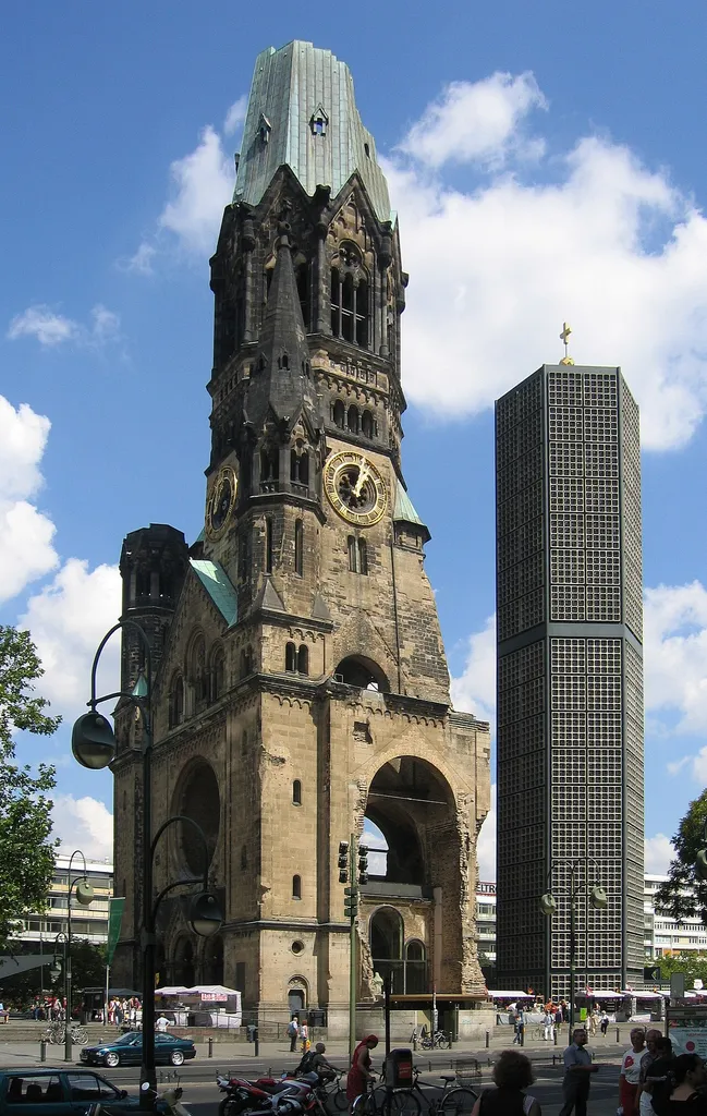 The Kaiser Wilhelm Memorial Church in Berlin-Charlottenburg, Germany.