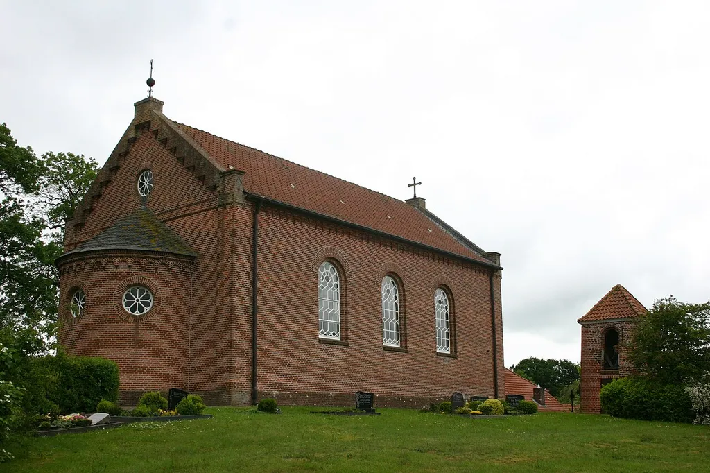 Historic church in Fulkum, district of Wittmund, East Frisia, Germany