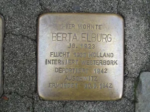 Stolperstein dedicated to Berta Elburg