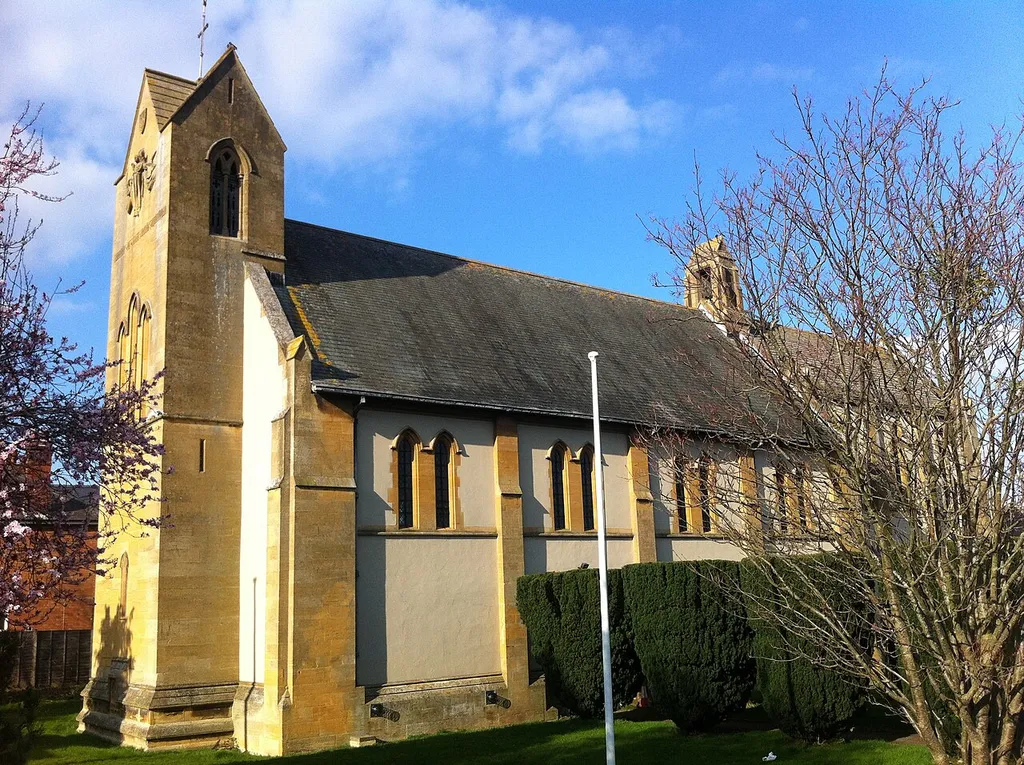 Exterior view of Ascension Church in Malvern Link, Worcestershire, England, looking North East