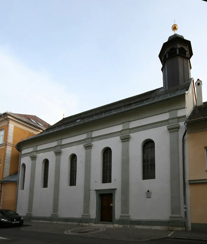 Bürgerspittalskirche, Klagenfurt, Kärnten This media shows the protected monument with ObjektID 62081 in Austria. (Commons, de, Wikidata)