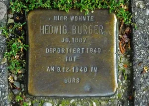 Stolperstein dedicated to Hedwig Burger