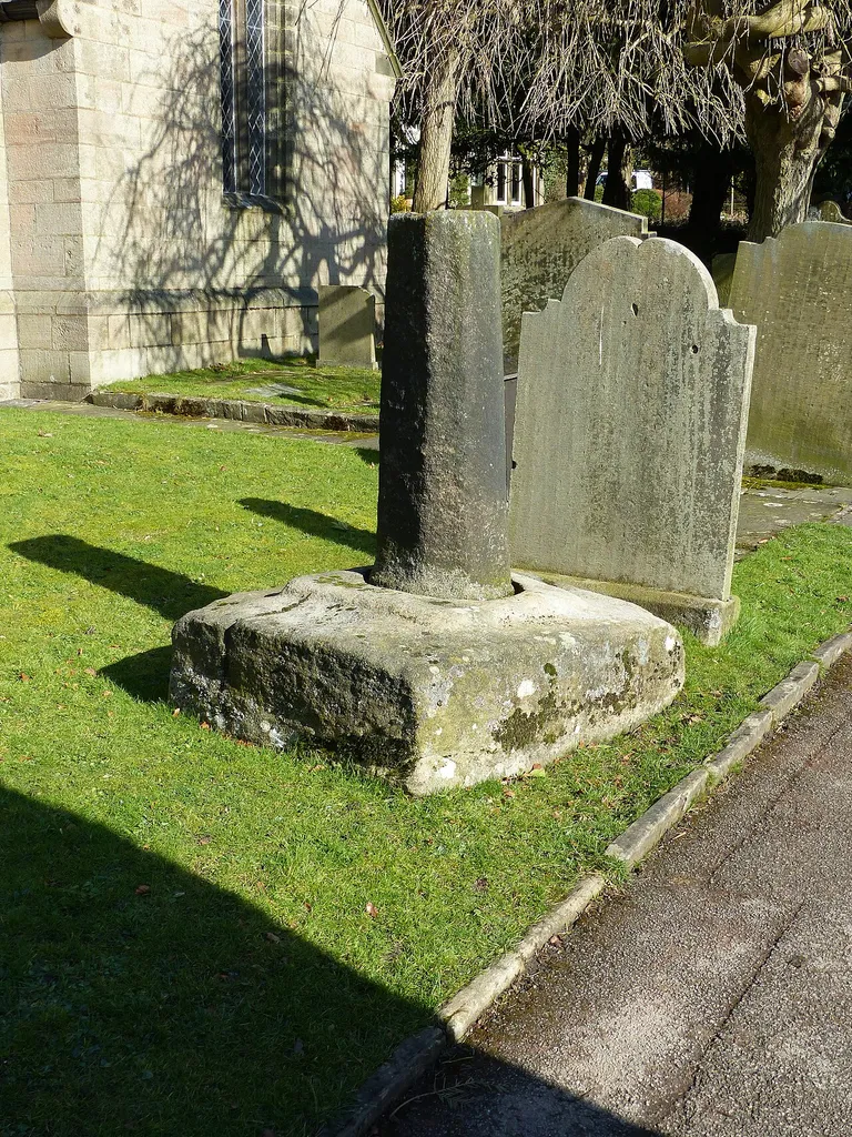 Cross shaft in St Michael's churchyard: Grade II listed building in Hathersage, Derbyshire. .mw-parser-output .messagebox{margin:4px 0;width:auto;border-collapse:collapse;border:2px solid var(--border-color-progressive,#6485d1);background-color:var(--background-color-neutral-subtle,#fbfcff);color:var(--color-base,#202122);box-sizing:border-box;border-inline-start-width:8px}.mw-parser-output .messagebox.mbox-small{font-size:88%;line-height:1.25em}.mw-parser-output .mbox-warning,.mw-parser-output .mbox-speedy{border:2px solid var(--border-color-error,#b22222);background:var(--background-color-error-subtle,#ffdbdb);border-inline-start-width:8px}.mw-parser-output .mbox-serious,.mw-parser-output .mbox-delete,.mw-parser-output .mbox-stop{border:2px solid var(--border-color-error,#b22222);border-inline-start-width:8px}.mw-parser-output .mbox-issue,.mw-parser-output .mbox-content{border:2px solid #f28500;background:var(--background-color-warning-subtle,#ffe);border-inline-start-width:8px}.mw-parser-output .mbox-query,.mw-parser-output .mbox-style{border:2px solid #f4c430;background:var(--background-color-warning-subtle,#ffe);border-inline-start-width:8px}.mw-parser-output .mbox-shit{border:2px solid #960;border-inline-start-width:8px}.mw-parser-output .mbox-license{border:2px solid #88a;border-inline-start-width:initial}.mw-parser-output .mbox-legal{border:2px solid var(--border-color-notice,#666);background:var(--background-color-base,#fff);border-inline-start-width:8px}.mw-parser-output .mbox-honor{border:2px solid #ca3;background:var(--background-color-warning-subtle,#fcf4db);border-inline-start-width:8px}.mw-parser-output .mbox-growth{border:2px solid #8d4;background:var(--background-color-success-subtle,#d5fdf4);border-inline-start-width:8px}.mw-parser-output .mbox-move{border:2px solid #93c;border-inline-start-width:8px}.mw-parser-output .mbox-protection,.mw-parser-output .mbox-message{border:2px solid var(--border-color-base,#aaa);border-inline-start-width:8px}.mw-pa