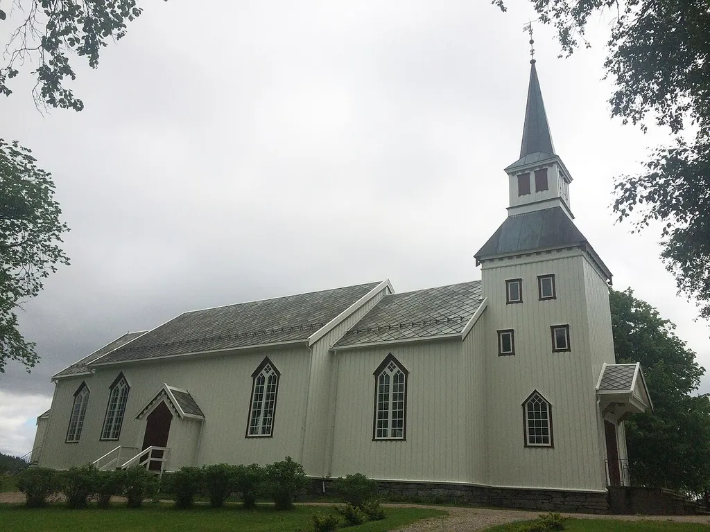 Namdalseid church, Nord-Trøndelag county, Norway. Erected 1858. Architect: Christian Heinrich Grosch