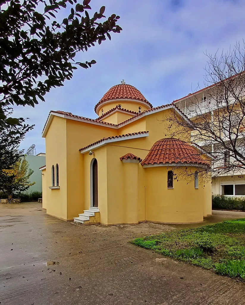 The church of St Paraskevia in Preveza, western Greece. View from the south east. Photograph of January 2025.