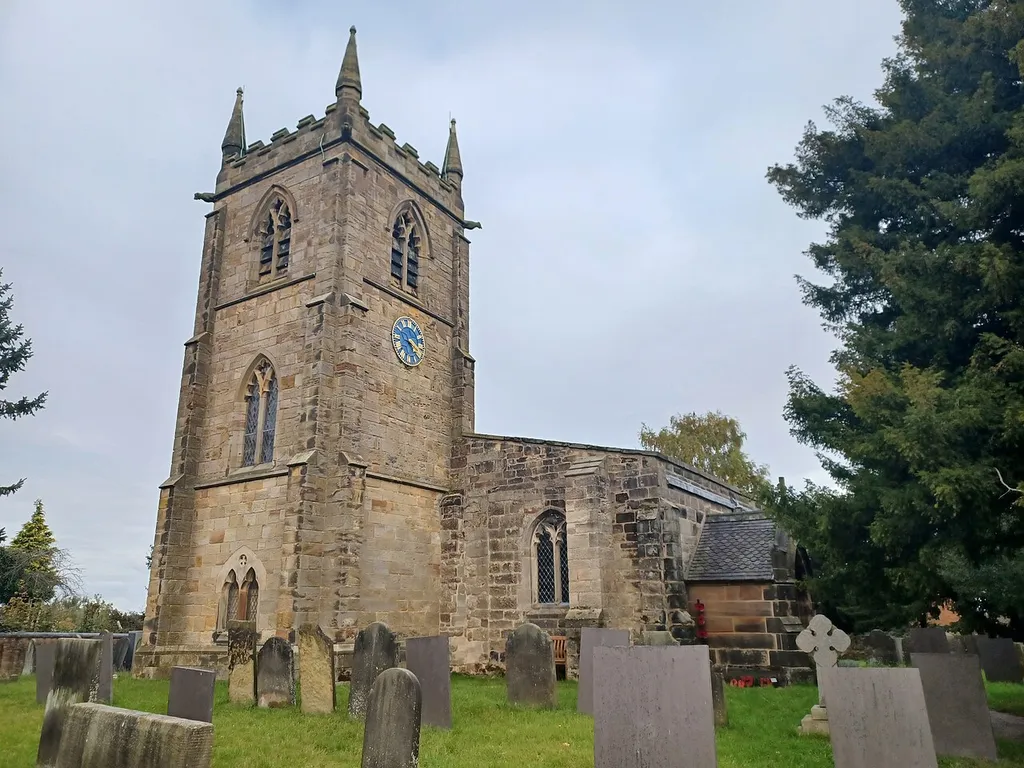 St. Michael's Church, Shirley, Derbyshire, England. 14th century with 19th century alterations. Grade II* listed.