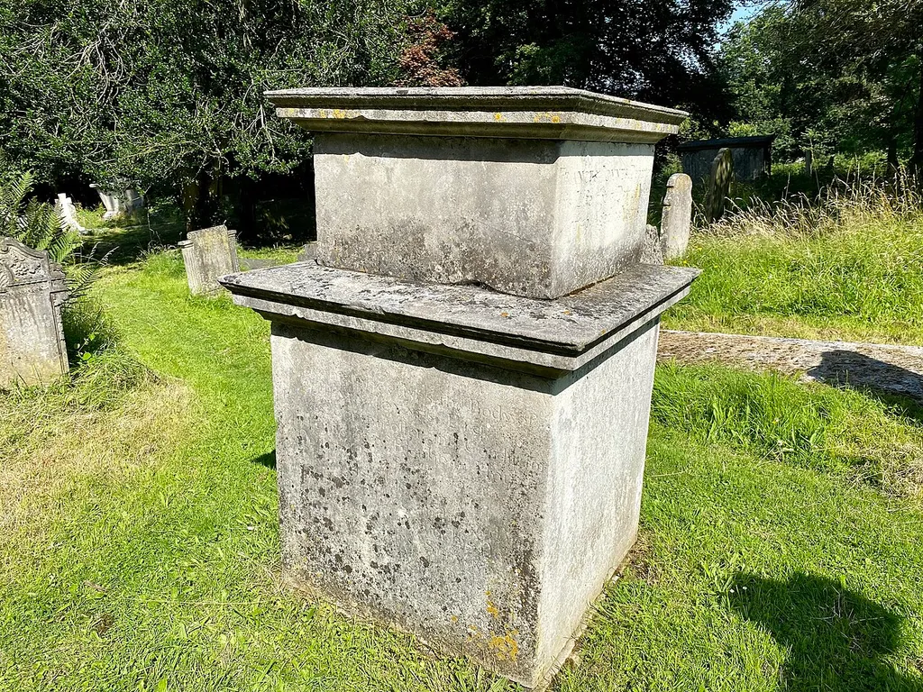 The tomb of Henry Joynes at St Mary's Churchyard in Hendon. Inscribed "Comptroller and Conductor of the Building of Blenheim House in Oxfordshire from 1706 to 1715. He was many years Surveyor of the Sewers of Westminster"