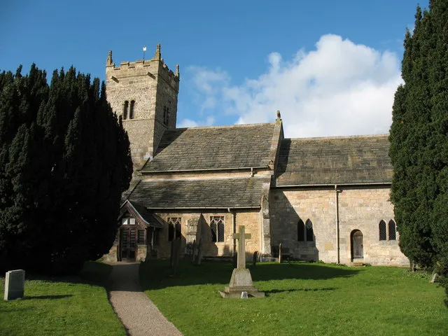 Holy Trinity Church Little Ouseburn Country church with a Norman tower, situated between the village of Little Ouseburn and Kirby Hall [now demolished].