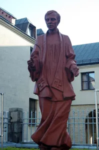 Jerzy Popiełuszko monument in Church of St. Stanislaus Kostka in Warsaw