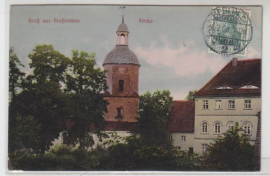 Ansichtskarte Großtrebener Kirche von 1909