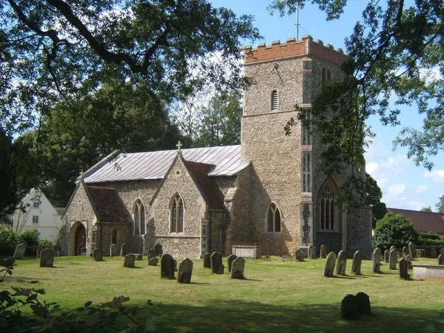 St Mary's Church, Dallinghoo The tower is at the east end of the church.