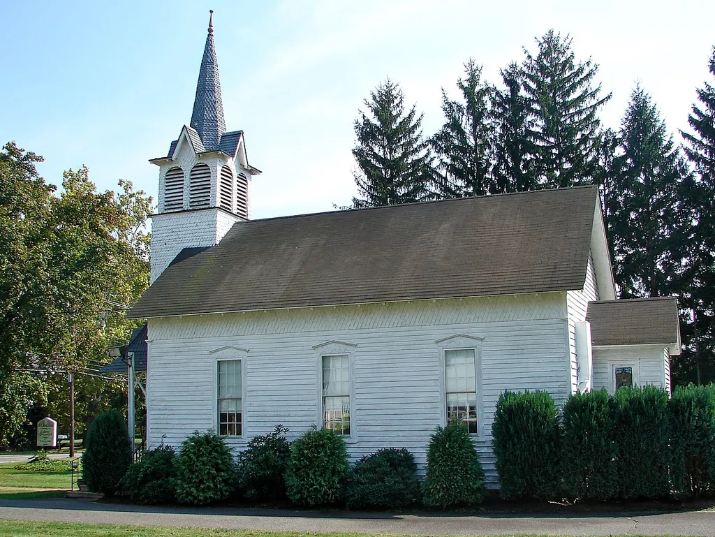 Jacobus Evangelical Lutheran Church on the NRHP since June 9, 1988. At Mays Landing Rd. and NJ 54 in Folsom Borough, New Jersey (Atlantic County). Founded by Dutch Settlers, the new Church next door is named St. James