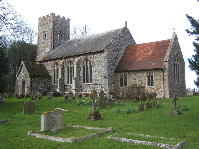 Church of St Andrew in Tostock, Suffolk, England. A Grade I listed medieval church.