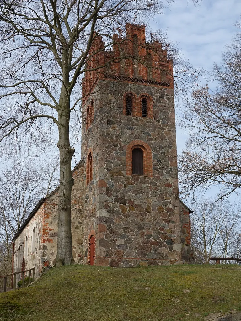 East-south-eastern view of church in Herzsprung, Heiligengrabe municipality, Ostprignitz-Ruppin district, Brandenburg state, Germany