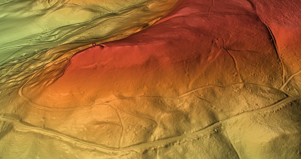 Digitales Geländemodell Bild, Auflösung 0,5 m, 3D Ansicht, Rohdaten: © GDI-Th, Datenlizenz Deutschland – Namensnennung – Version 2.0, https://www.geoportal-th.de/de-de/Downloadbereiche/Download-Offene-Geodaten-Thüringen/Download-Höhendaten