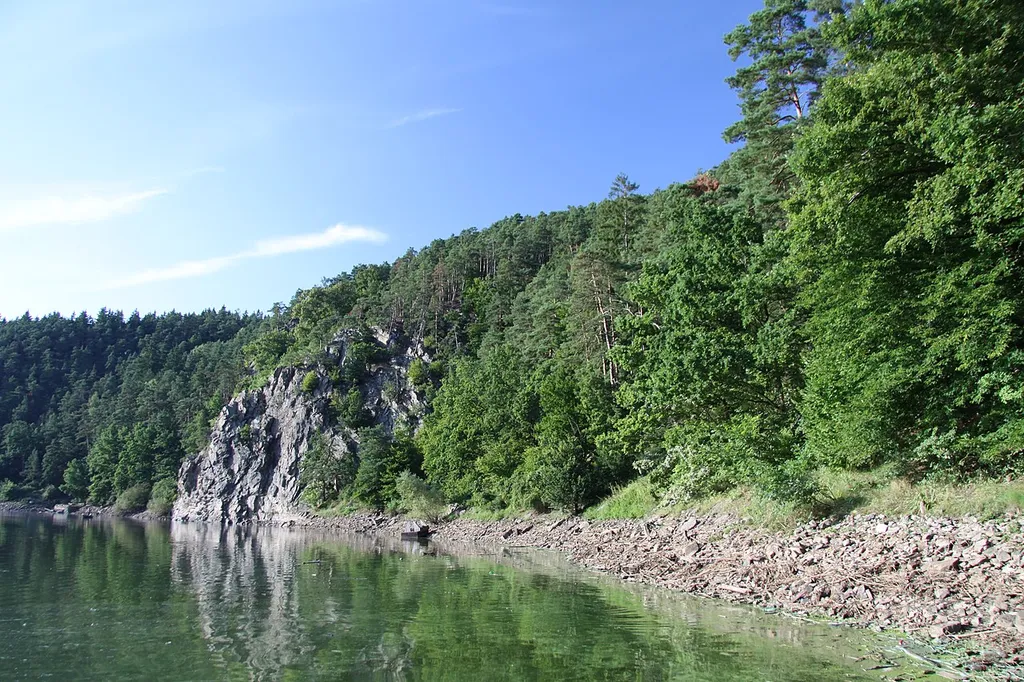 Natural reservation called "Výří skály u Oslova" near Tukleky village on the bank of Otava River, Písek District, Czech republic.