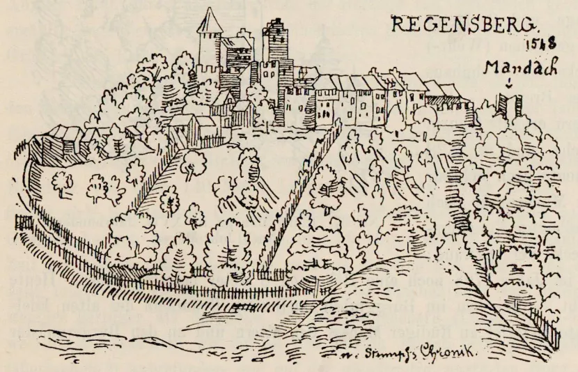 Neu-Regensberg und Mandach nach der Stumpf-Chronik von 1548
